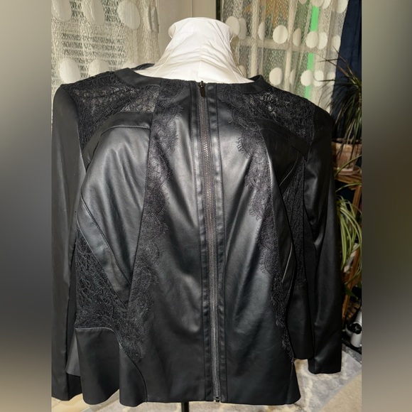 Faux Leather & Lace Jacket - Picture 4 of 10